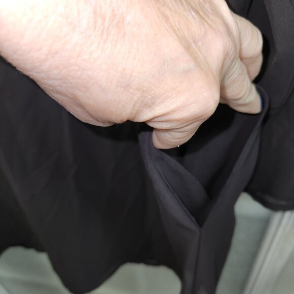 Anne Cole Black Sheer Long Sleeve Swim Cover-Up Dress Lace-Up Neckline XL/XXL 35 - Picture 5 of 8